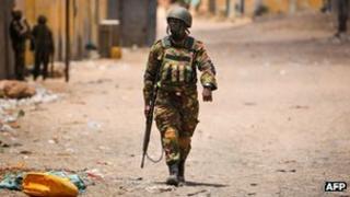 AU soldier in Ksmayo, Somalia, October 2012