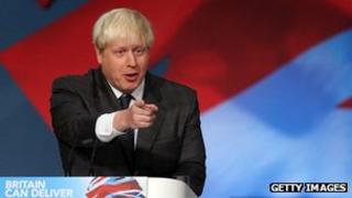 Mayor of London Boris Johnson speaks at the Conservative party conference