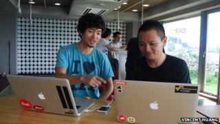Yusuke Takahashi (L) and Atsushi Nagase