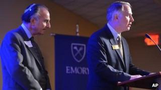 Dr Perry Brickman and University President James Wagner at Emory University 11 October 2012