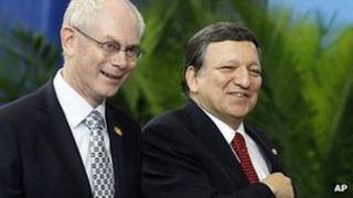 Herman van Rompuy and Jose Manuel Barroso (file picture)