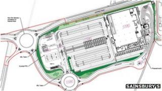Plan for Sainsbury's in Whittlesey