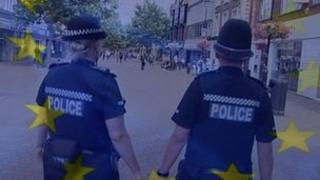 Police under an EU flag