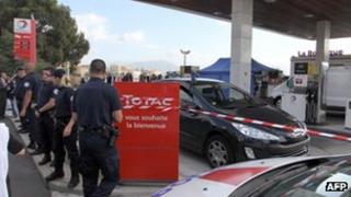 The Corsican petrol station where Antoine Sollacaro was shot dead (16 Oct 2012)