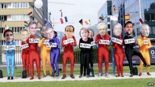 Activists disguised as European leaders