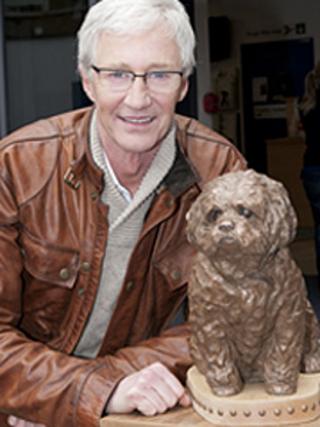 Paul O'Grady and Buster statue