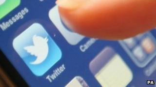 Twitter icon on phone