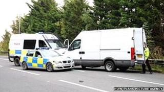 Van stopped by police