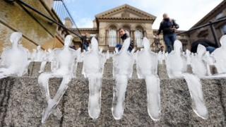 The 'melting men' in Belfast's Custom House Square