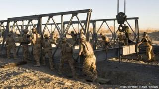 Military bridge building
