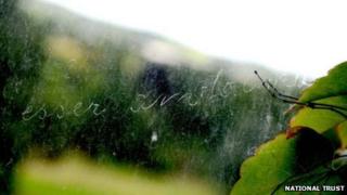 Window pane graffiti at Penrhyn Castle