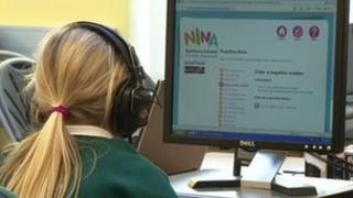 Child practising online numeracy assessment