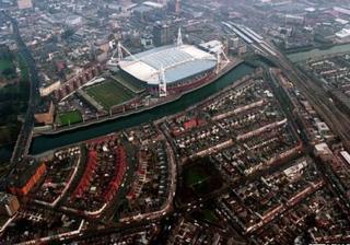 Llun o ganol dinas Caerdydd