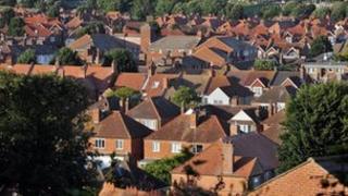Rooftops of homes in Eastbourne