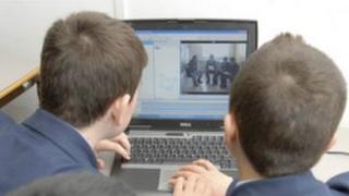 Children using a computer