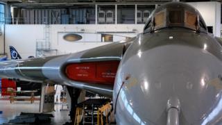 The Vulcan based in hangar three at Robin Hood Airport