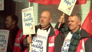 Striking drivers in London