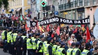 Anti-austerity protest in Lisbon, 31 Oct 12