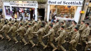3rd Battalion The Rifles march through Edinburgh