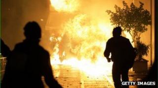 Anti-austerity protesters in Athens