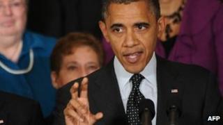 US President Barack Obama speaks on the economy in the East Room of the White House in Washington on 9 November 2012