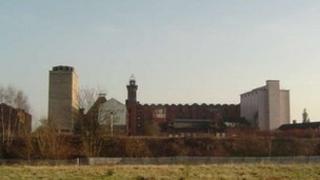 The Flax Mill Maltings site, with the North Silo on the left-hand-side of the picture
