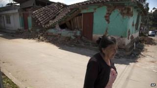 A resident in San Marcos, Guatemala, 8 Nov 2012