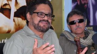 Farc negotiators Ivan Marquez and Jesus Santrich, in Cuba, 6 Nov 2012