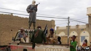 Islamist fighters in Timbuktu, Mali, in August 2012