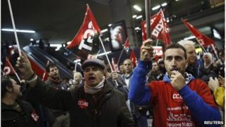 Demonstrators in Madrid