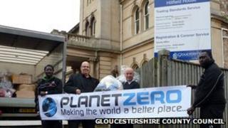 The fake goods being collected from trading standards
