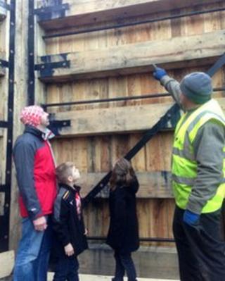 Looking at a new canal gate