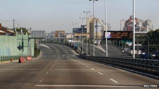 Empty motorway in Buenos Aires