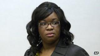 Jessica Tata is seen in Houston's Harris County Criminal Justice Center 13 November 2012