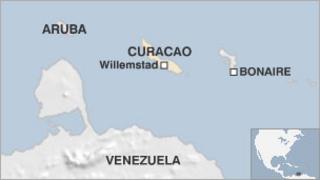 Map of Curacao
