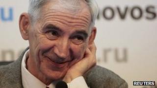 Russian physicist Valentin Danilov, convicted of espionage in 2004, during a press conference after his release in November 2012
