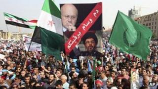 anti-Syria protesters in Beirut