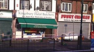 Scene of the stabbing in Kingsbury