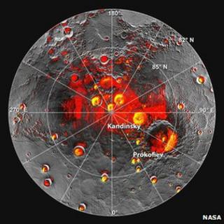 Messenger neutron and Arecibo radio data at Mercury's pole