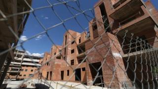 Unfinished commuter development in Madrid