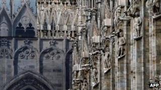 Detail of Milan's cathedral, the Duomo