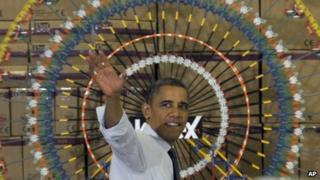 President Barack Obama at a toy factory, Hatfield, Pennsylvania 30 November 2012