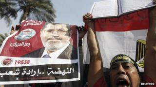 Supporters of Egyptian President Mohammed Morsi demonstrate in Cairo, 1 December