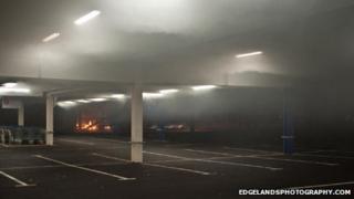 The fire in the bin storage area