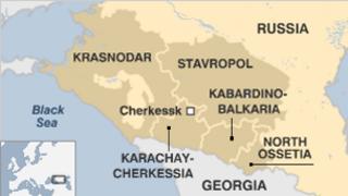 Map of Karachay-Cherkessia