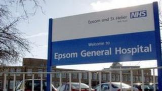 Epsom General Hospital sign