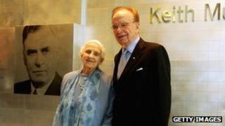 Dame Elisabeth Murdoch with her son, the media magnate Rupert