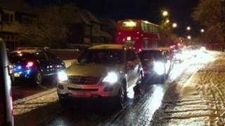 Queuing traffic in Newcastle