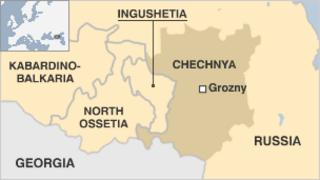 Map of Chechnya