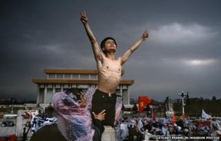 Student protest in Tiananmen Square, China, 26 May 1989